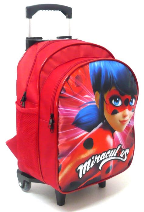 mochila ladybug rodinha com lancheira